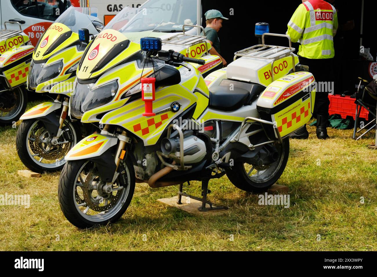 Blood bank motor bikes on show at Stithians show rally - John Gollop Stock Photo