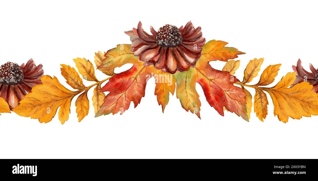 Watercolour flower border hi-res stock photography and images - Alamy