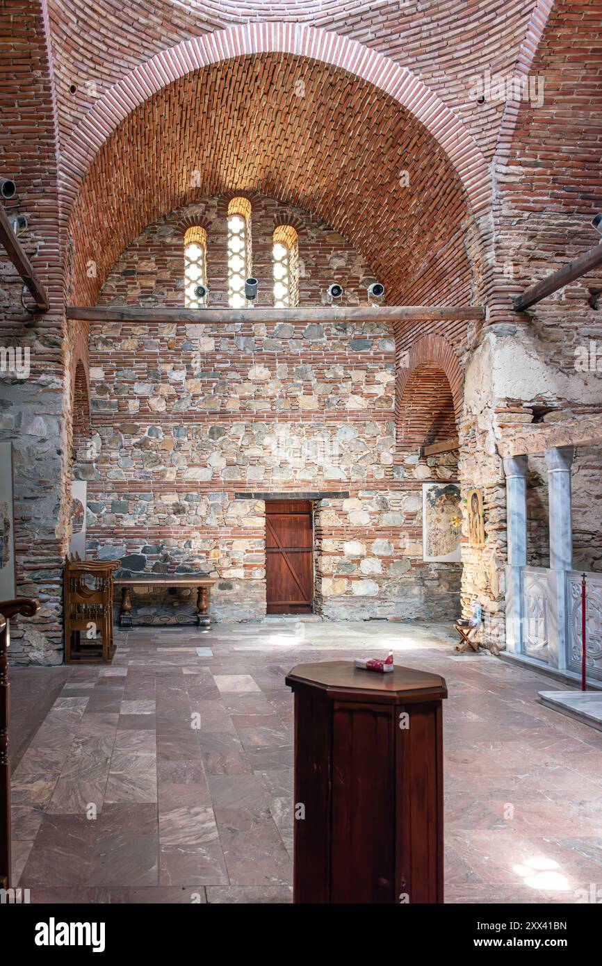 The interior of Monastery Saint Leontius, Vodocha, North Macedonia. Stock Photo