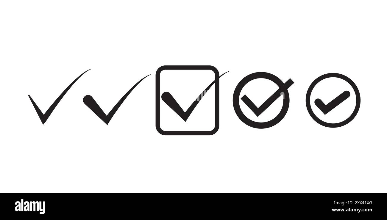 Check mark set. Check mark icon. Tick mark symbol vecto Stock Vector ...