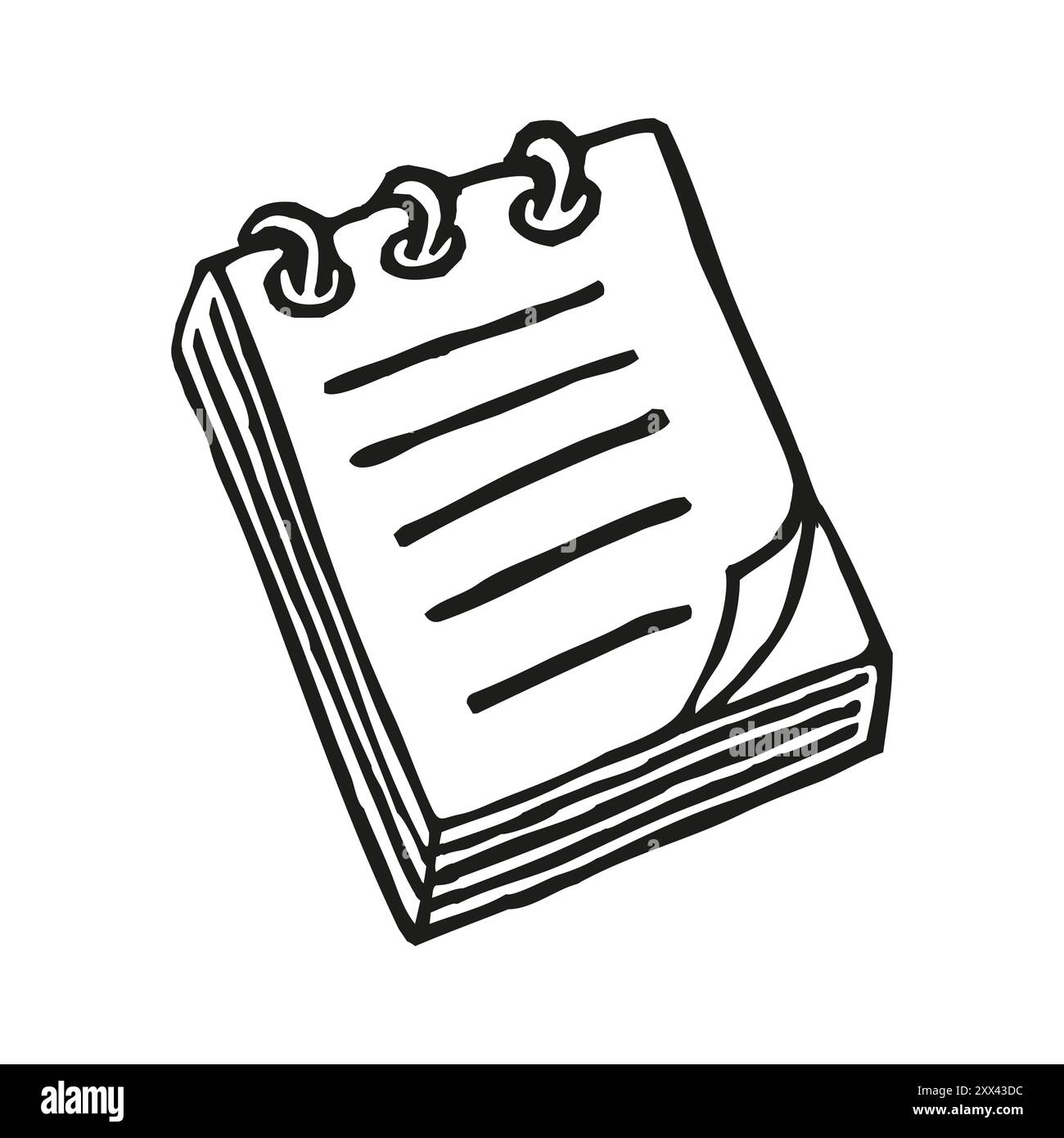 Doodle Notepad icon handdrawn with ink pen Stock Vector