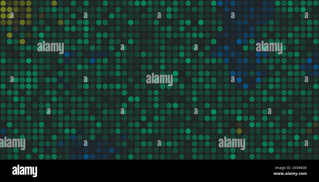 Abstract Dark Blue and Green Spotted Pixels Pattern - Geometric Mosaic ...