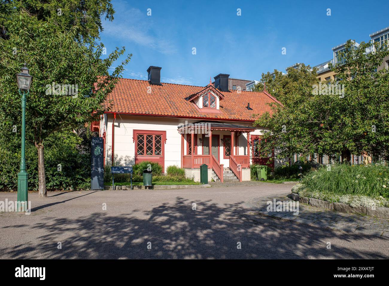 Sunny summer day in the iconic park Trädgårdsföreningen. This is a ...