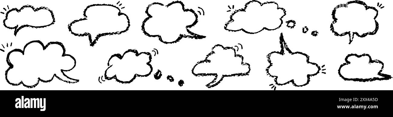 Set of speech bubbles in the form of clouds sky. Comic frame templates ...