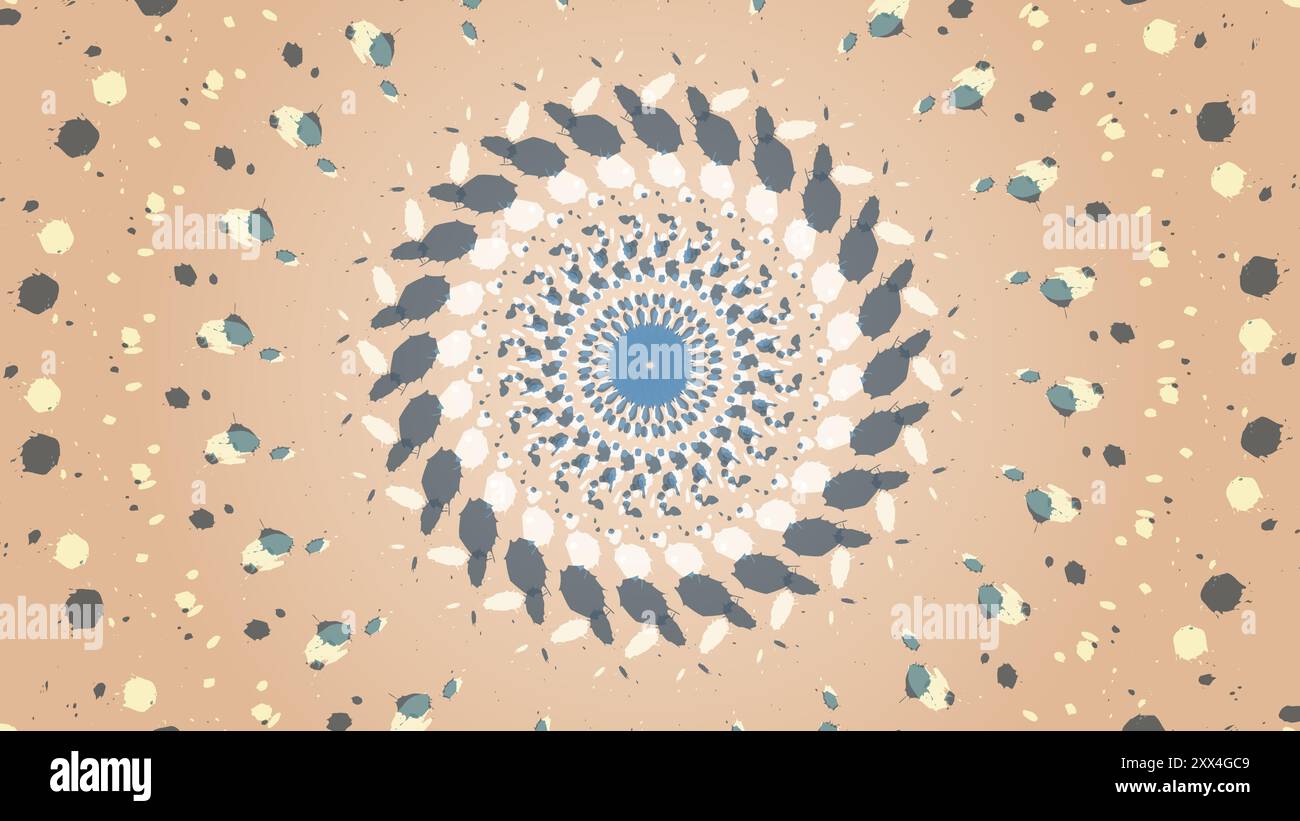 Hypnotic Spiral Abstract Pattern with Neutral Tones Stock Vector