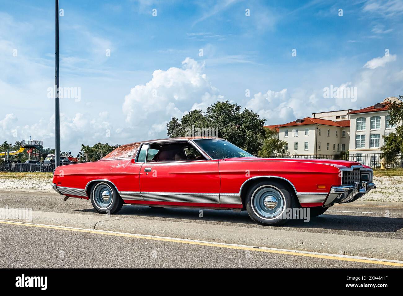 Gulfport, MS - October 05, 2023: Wide angle side view of a 1971