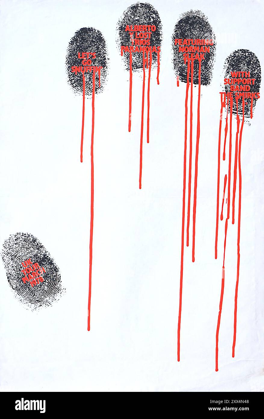 Alberto Y Lost Trios Paranoias, poster for their Stiff tour 1978 ...