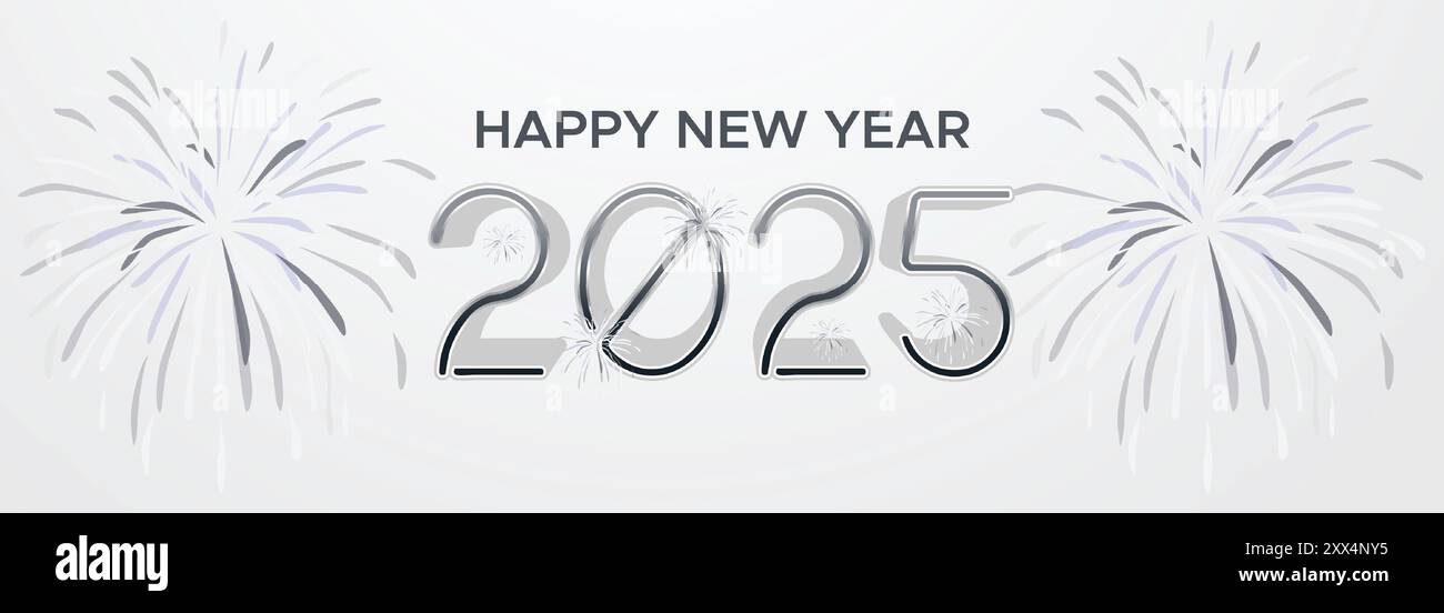 2025 Happy New Year Web Banner design. Happy New Year Luxury Wishes Clipart Greetings Background