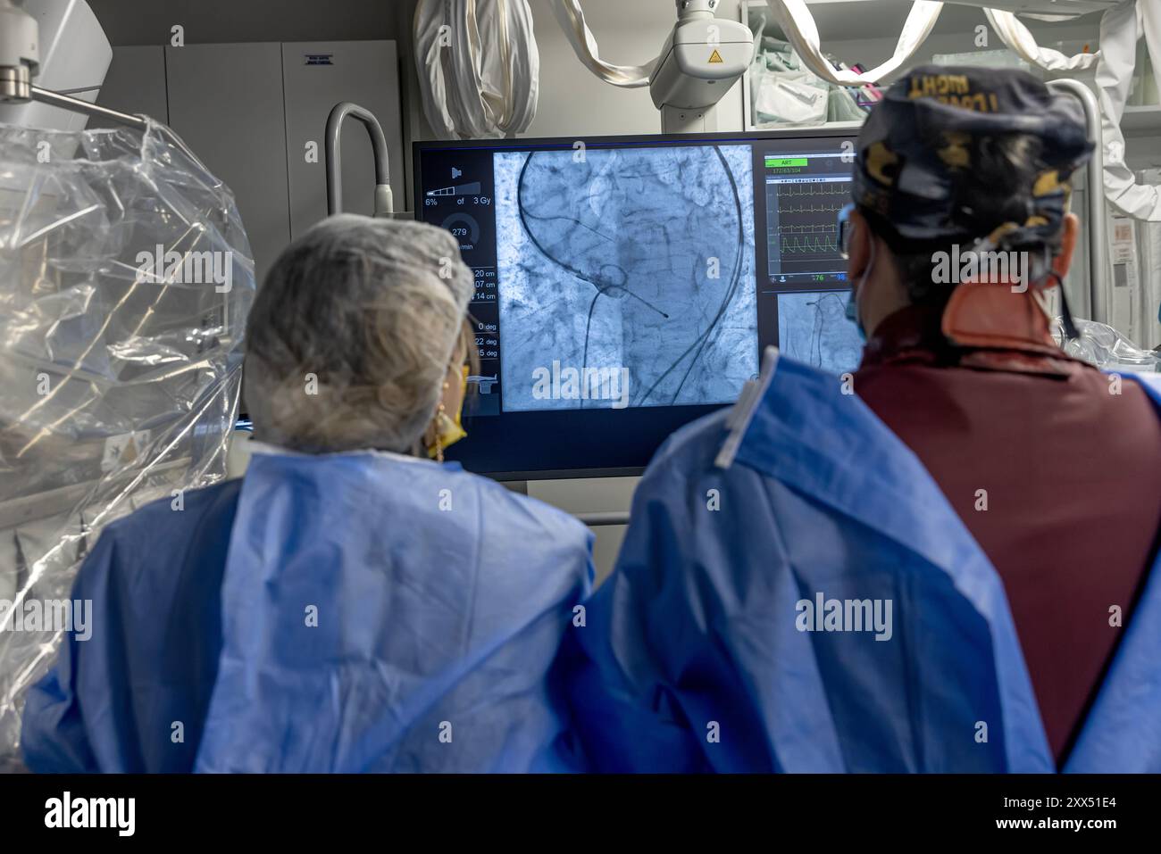 Denizli Turkey-28 February 2024; Doctors conduct a diagnostic operation
