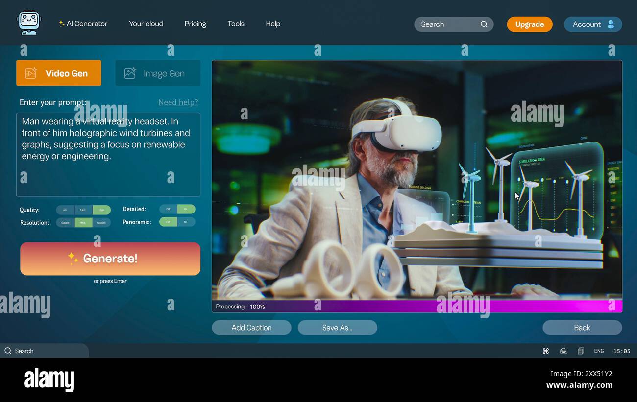 AI Video Generator Interface - Modern artificial intelligence technology