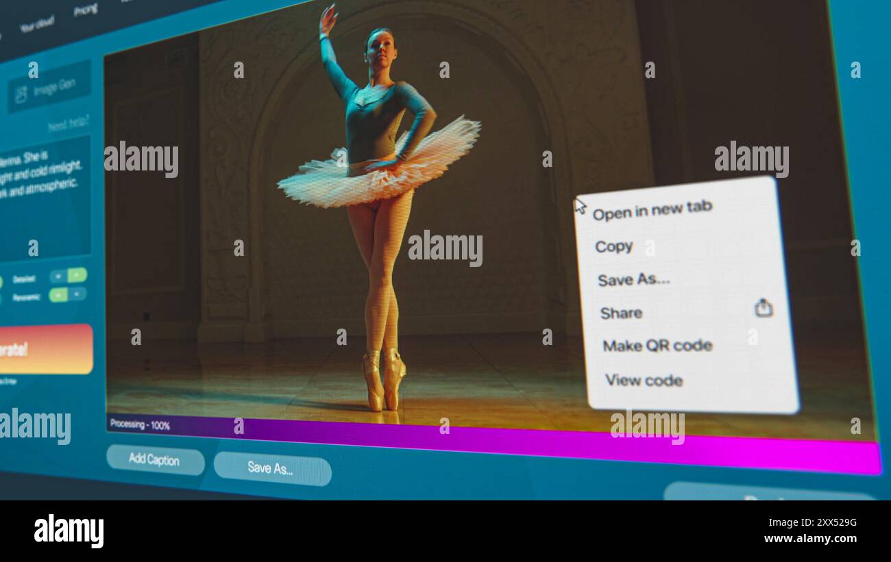 User interface of AI video generator. Artificial intelligence chatbot ...
