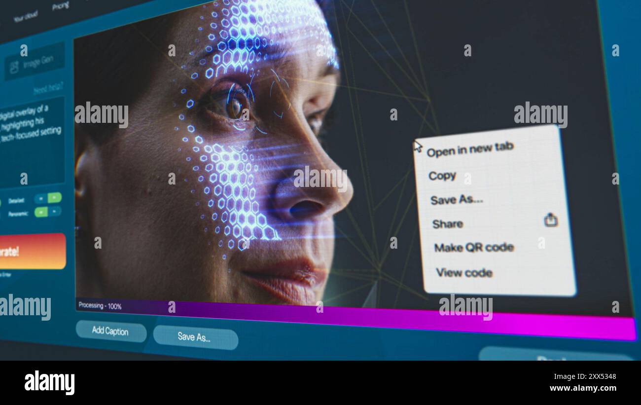 User interface of artificial intelligence video generator. AI chatbot ...