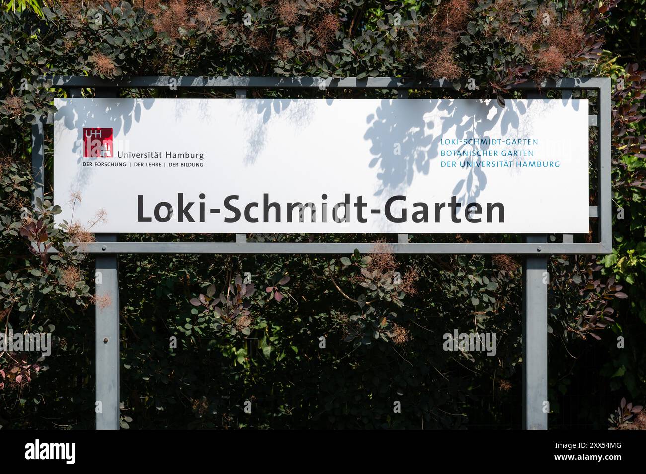 Hamburg, Germany, July 19, 2024 Sign of the Loki Schmidt Garten of