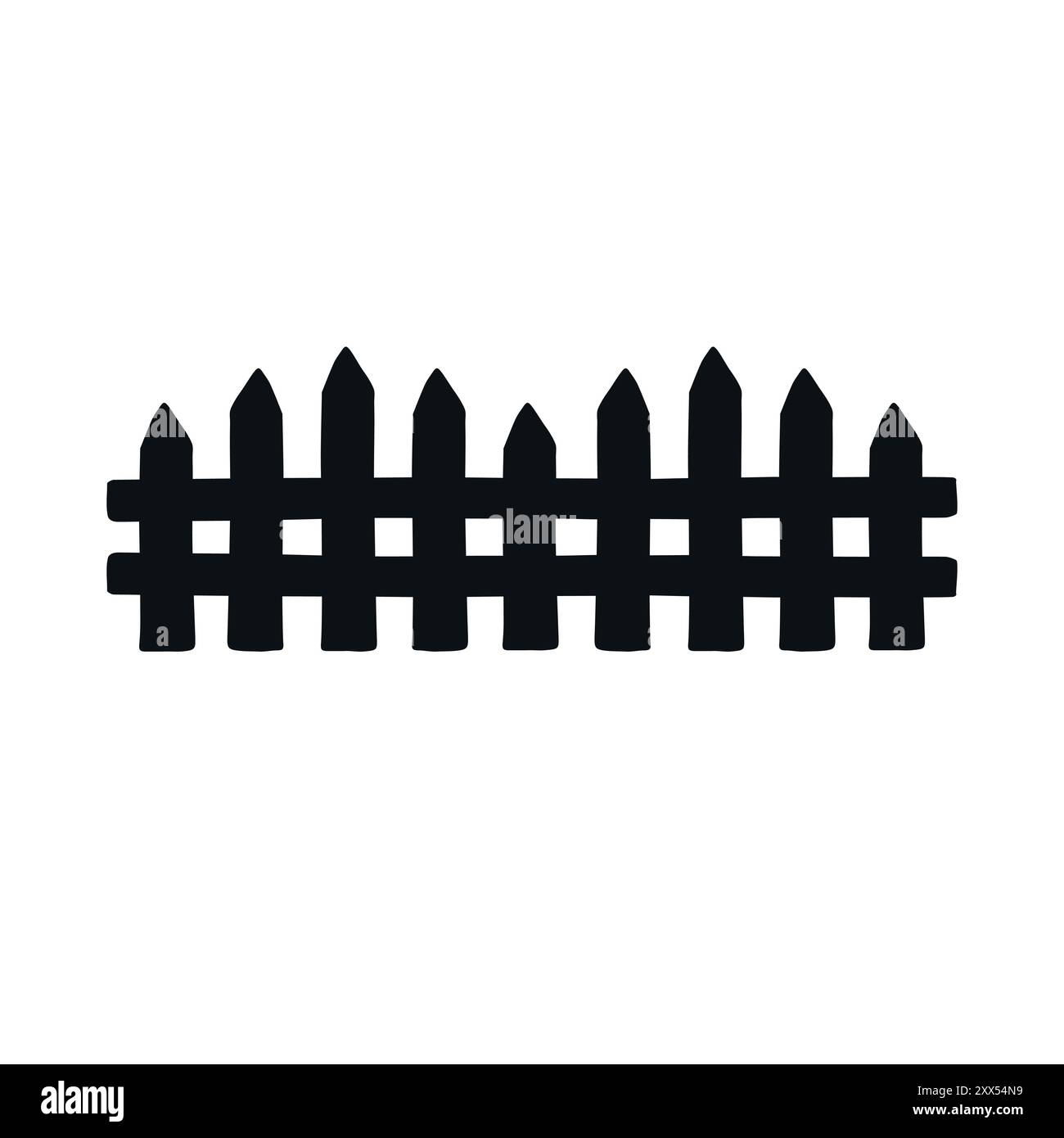 Hedge picket fence Black and White Stock Photos & Images - Alamy