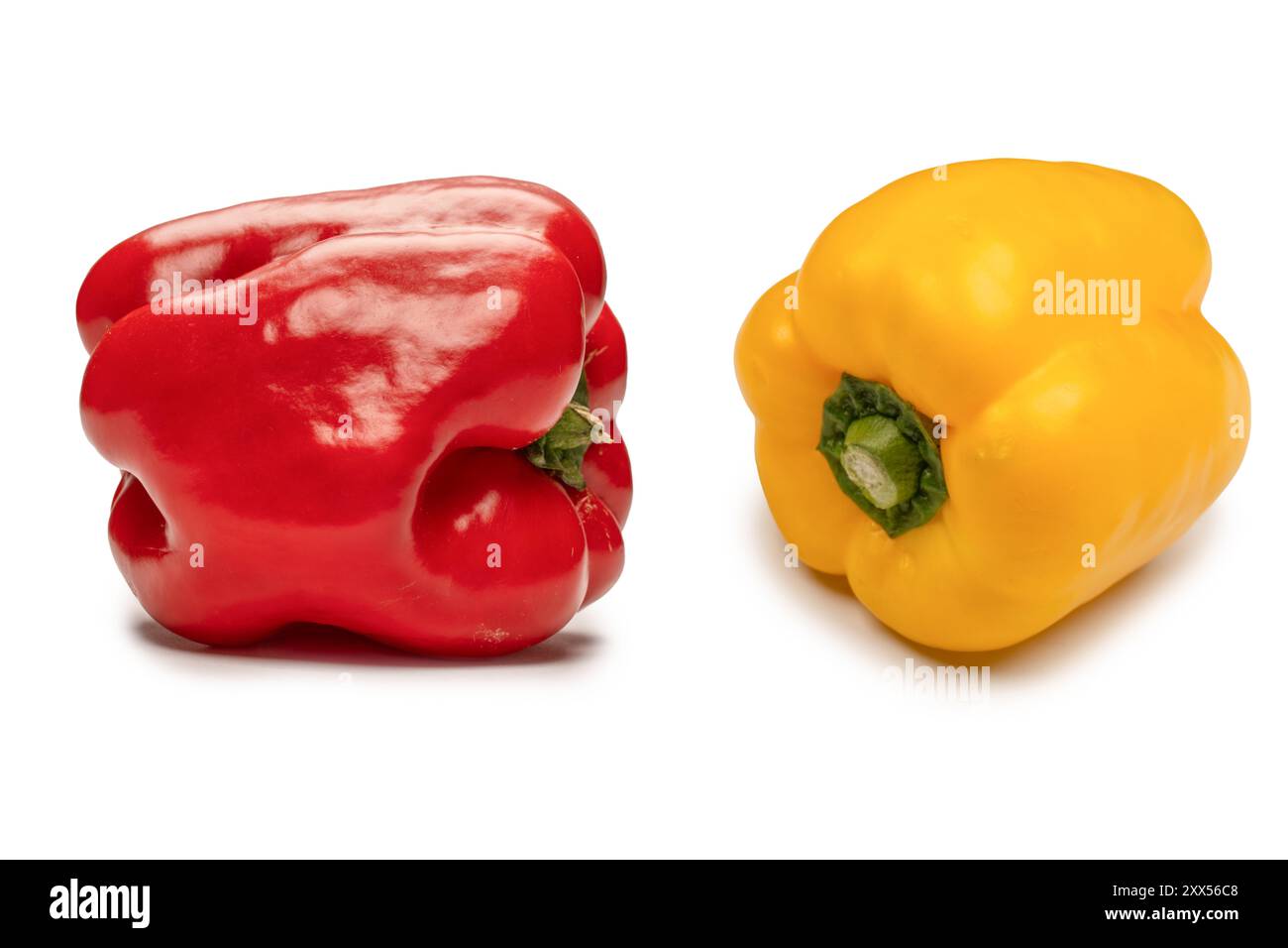 Red bell pepper isolated on white background Stock Photo - Alamy
