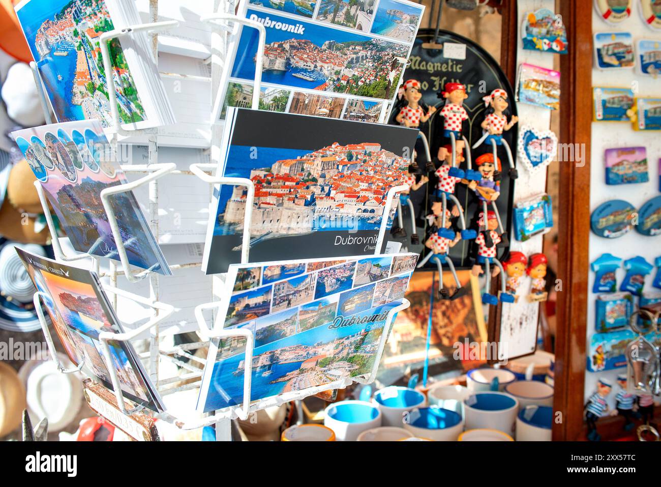 how much are cigarettes in dubrovnik Postcards and souvenirs for sale in old town Dubrovnik, Croatia Stock Photo