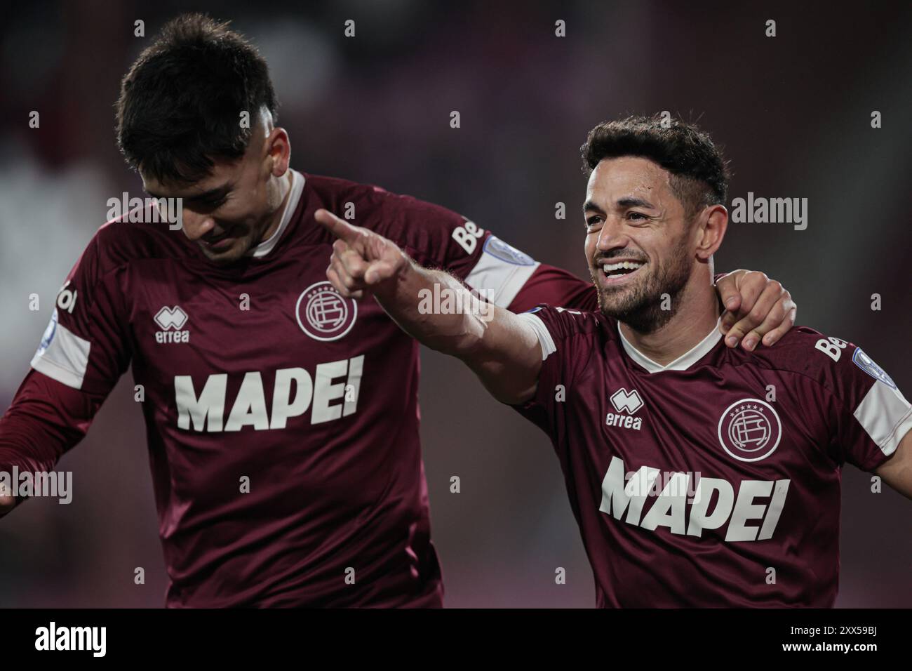 Buenos Aires, Argentina - 22 de agosto 2024: Lanús volvió a derrotar a Liga de Quito, esta vez por 3-1 como local y selló un 5-2 en la serie, garantiz Stock Photo