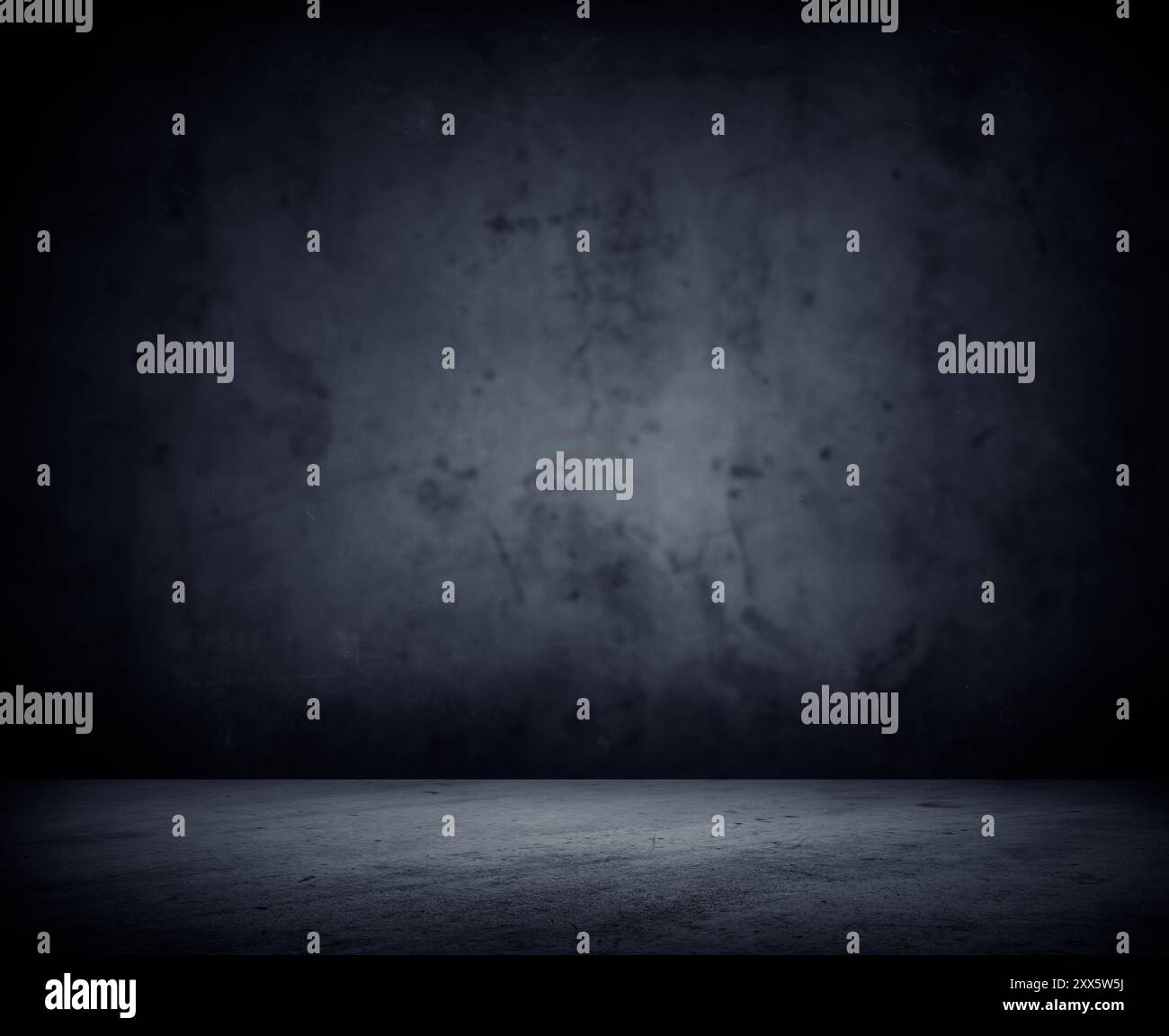 Empty blue concrete floor and wall Stock Photo