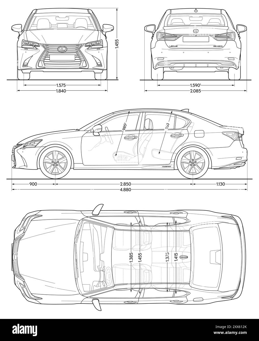 Lexus GS 2017 Car Blueprint Stock Vector Image Art Alamy lexus-gs-2017-car-blueprint-stock-vector-image-art-alamy