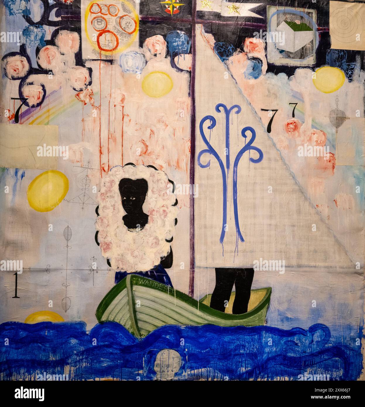 painting by Kerry James Marshall called Voyager painted in 1992 Stock