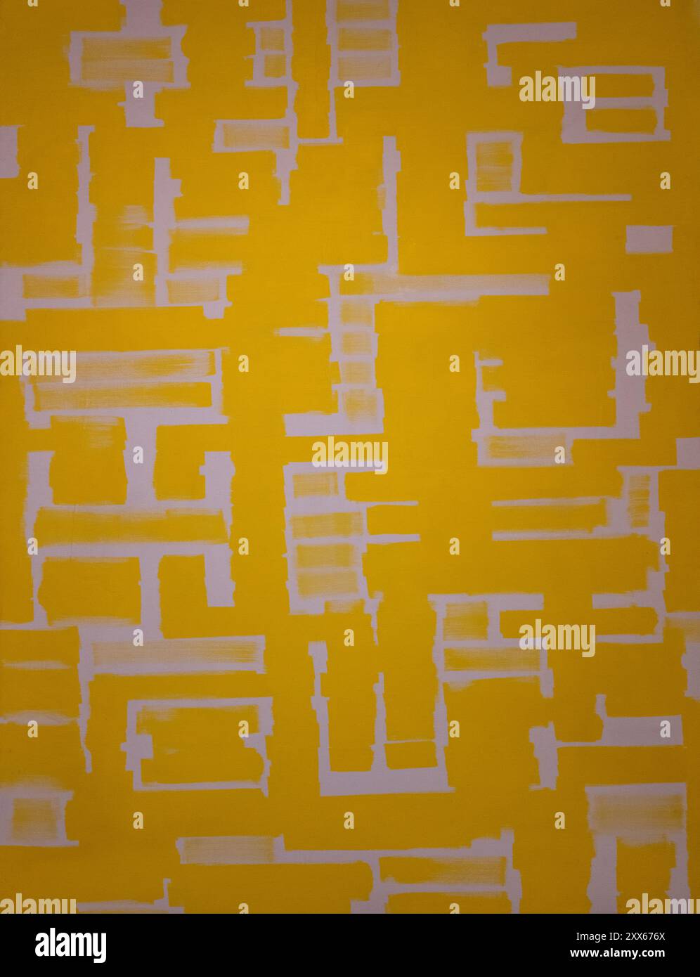 painting by Ad Reinhardt called Untitled (Yellow and White) painted 1950 Stock Photo
