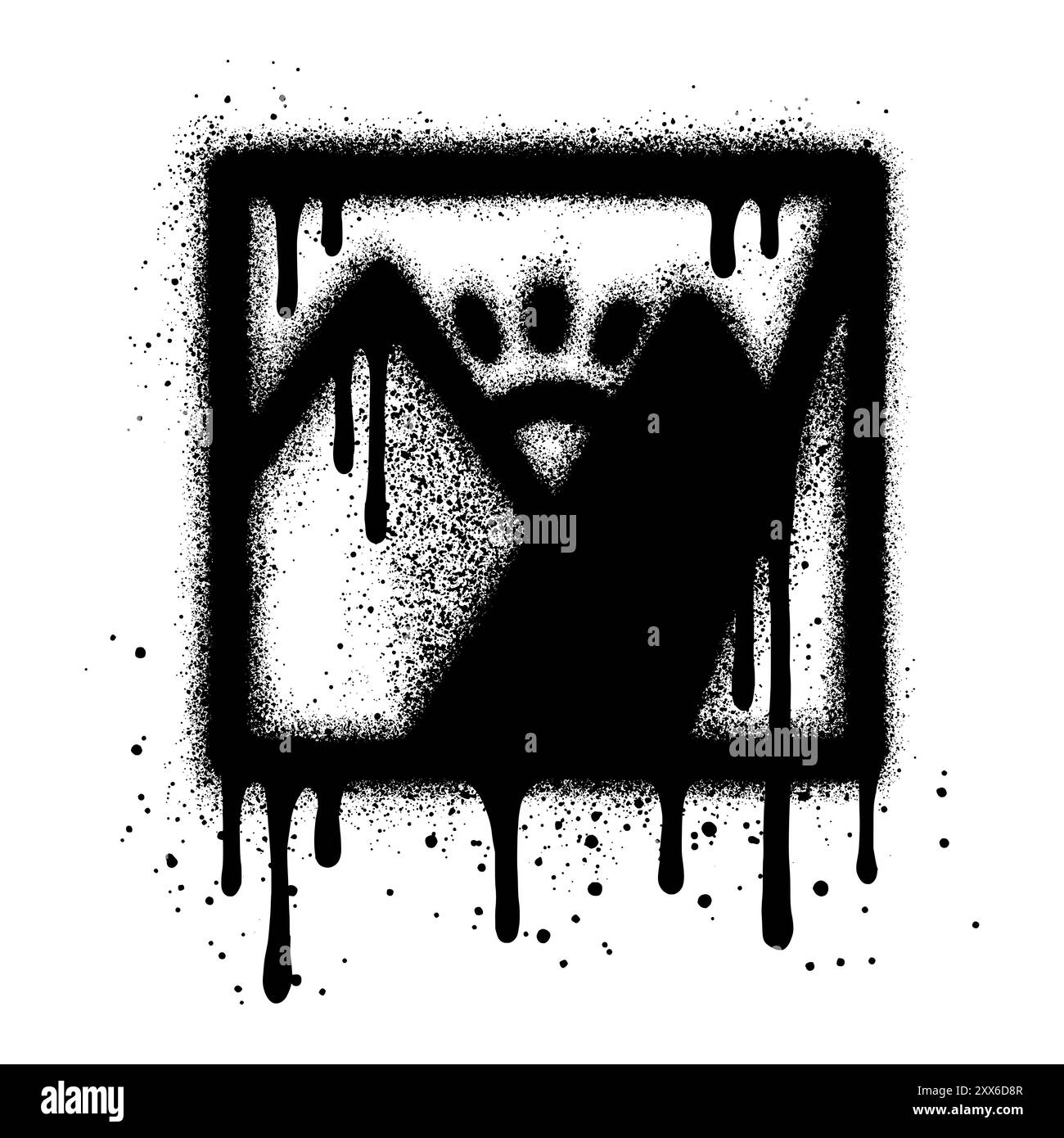 Spray Painted Graffiti Picture icon Sprayed isolated with a white ...