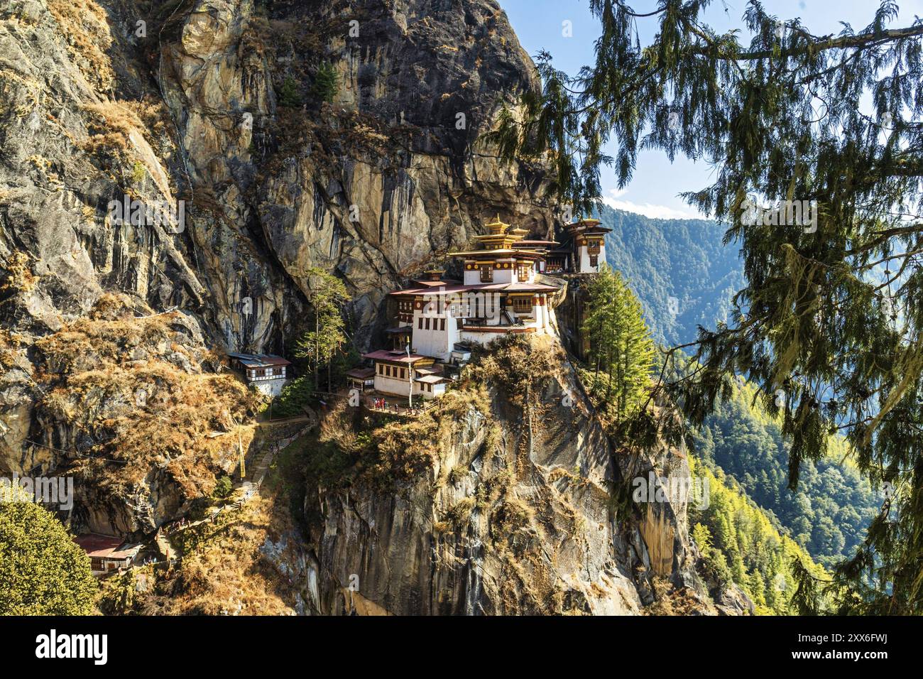View of Taktshang Monastery on the mountain in Paro, Bhutan, Asia Stock ...