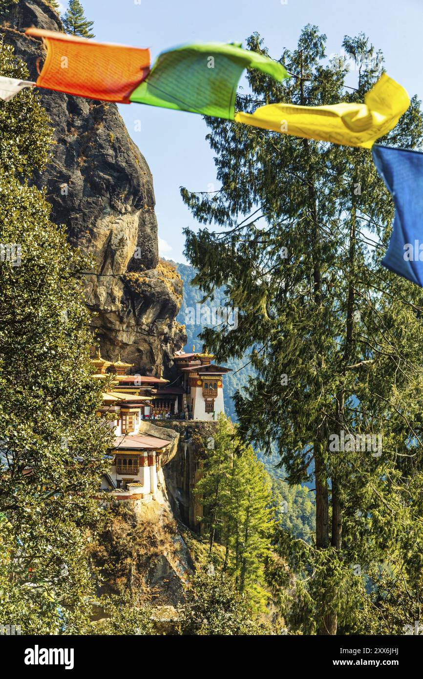 View of Taktshang Monastery on the mountain in Paro, Bhutan, Asia Stock ...