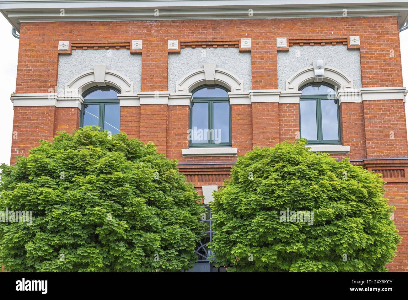 Picture of Brick facade of a refurbished industrial building Stock Photo - Alamy