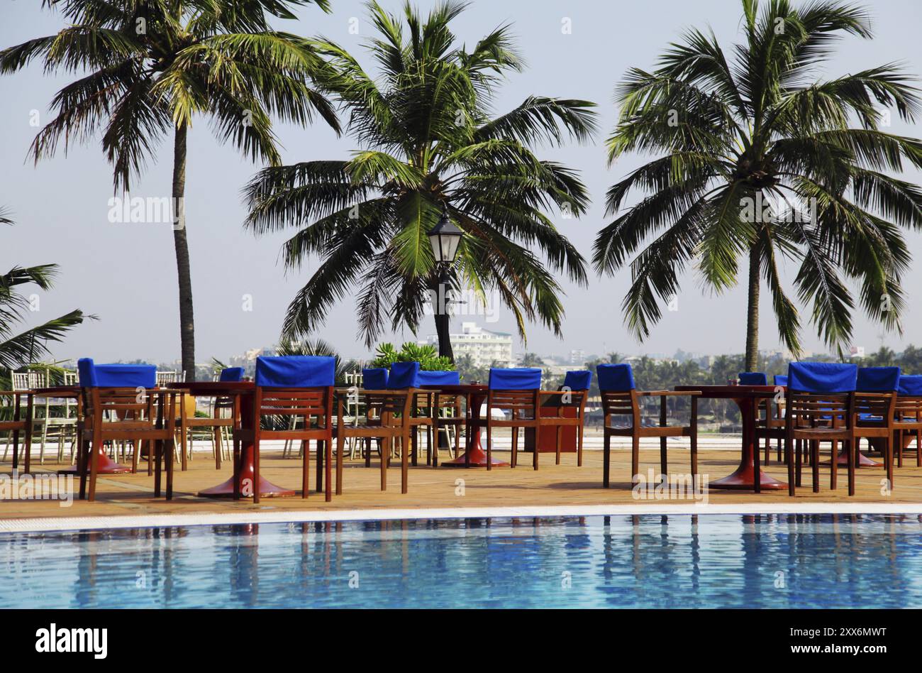 View from a hotel in Mount Lavinia of the Colombo skyline Stock Photo