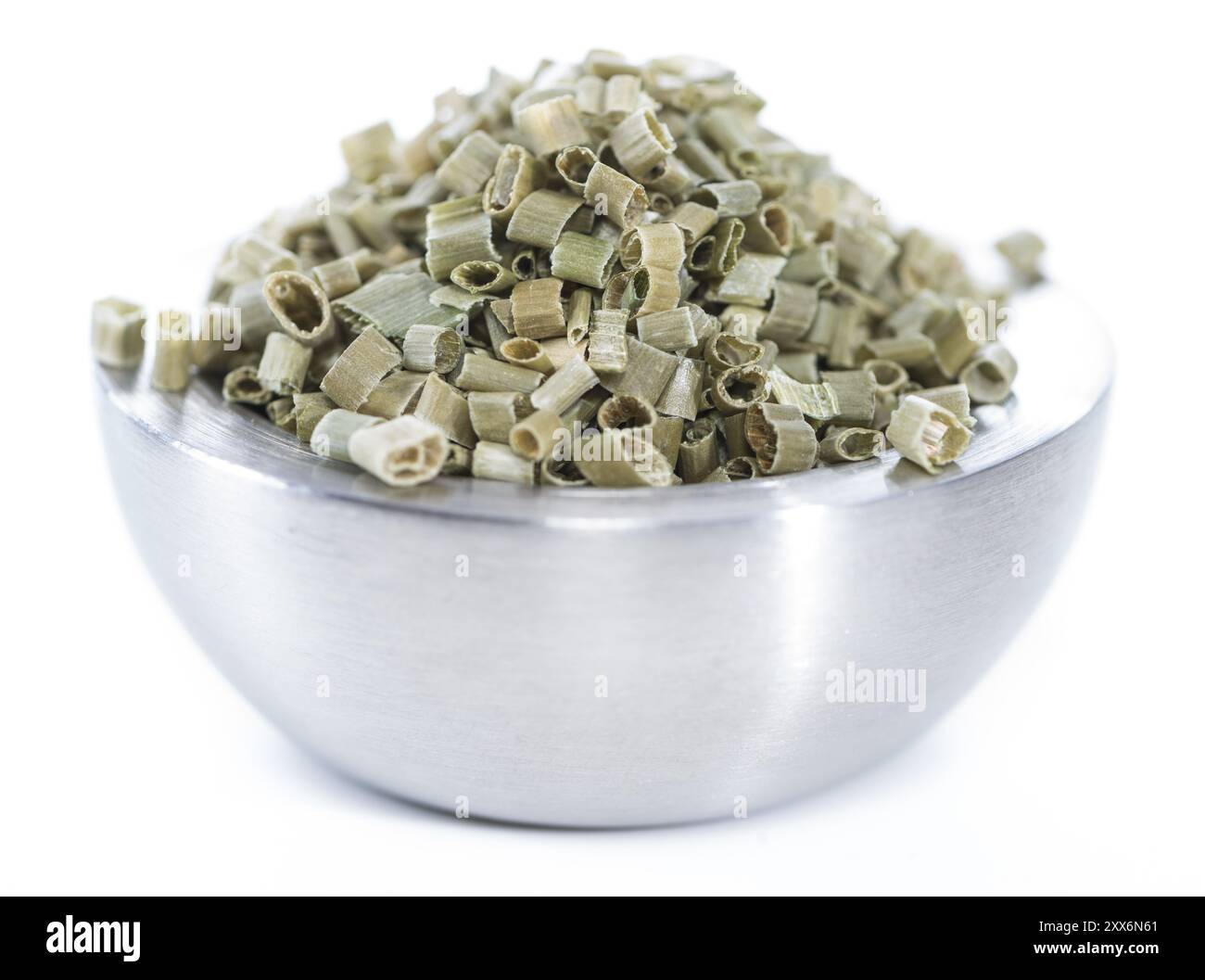 Small portion of dried Chive (isolated on white background Stock Photo ...