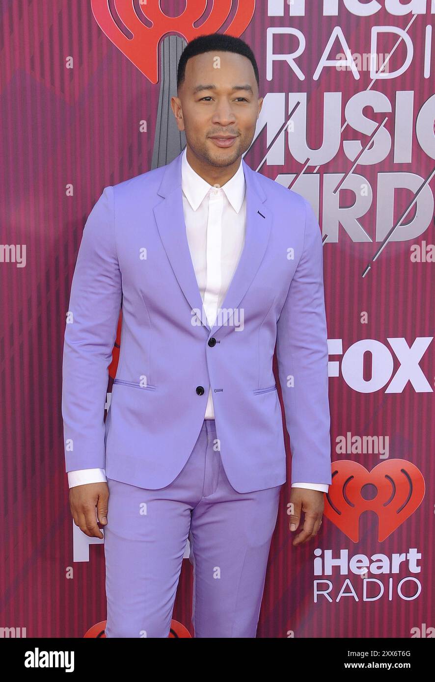 John Legend at the 2019 iHeartRadio Music Awards held at the Microsoft Theater in Los Angeles, USA on March 14, 2019 Stock Photo