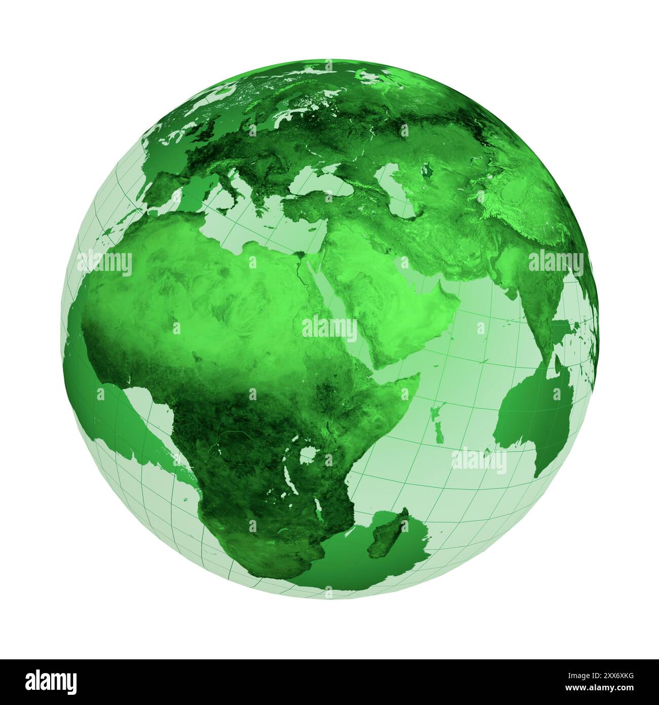Green globe illustration isolated on white background Stock Photo - Alamy