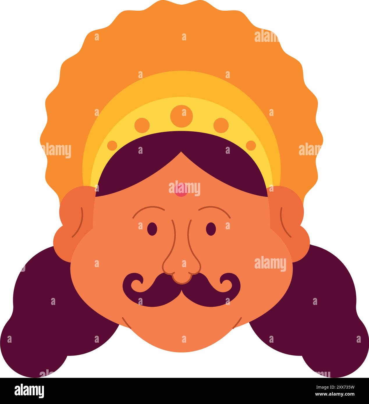 King Mahabali Face Cartoon Character Isolated Stock Vector Image Art king-mahabali-face-cartoon-character-isolated-stock-vector-image-art