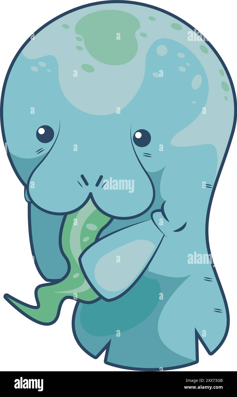 cute sea cow eating Stock Vector Image & Art - Alamy