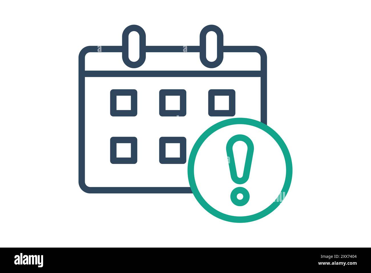 Deadline icon. line icon style. calendar with warning. icon related to ...