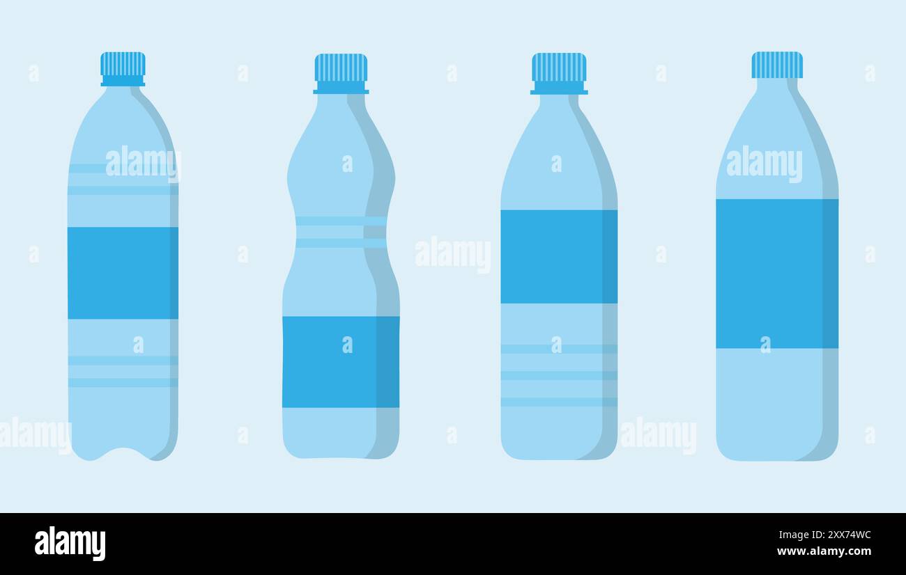 Set of bottle icon. Bottle of water icon in flat style. Vector ...