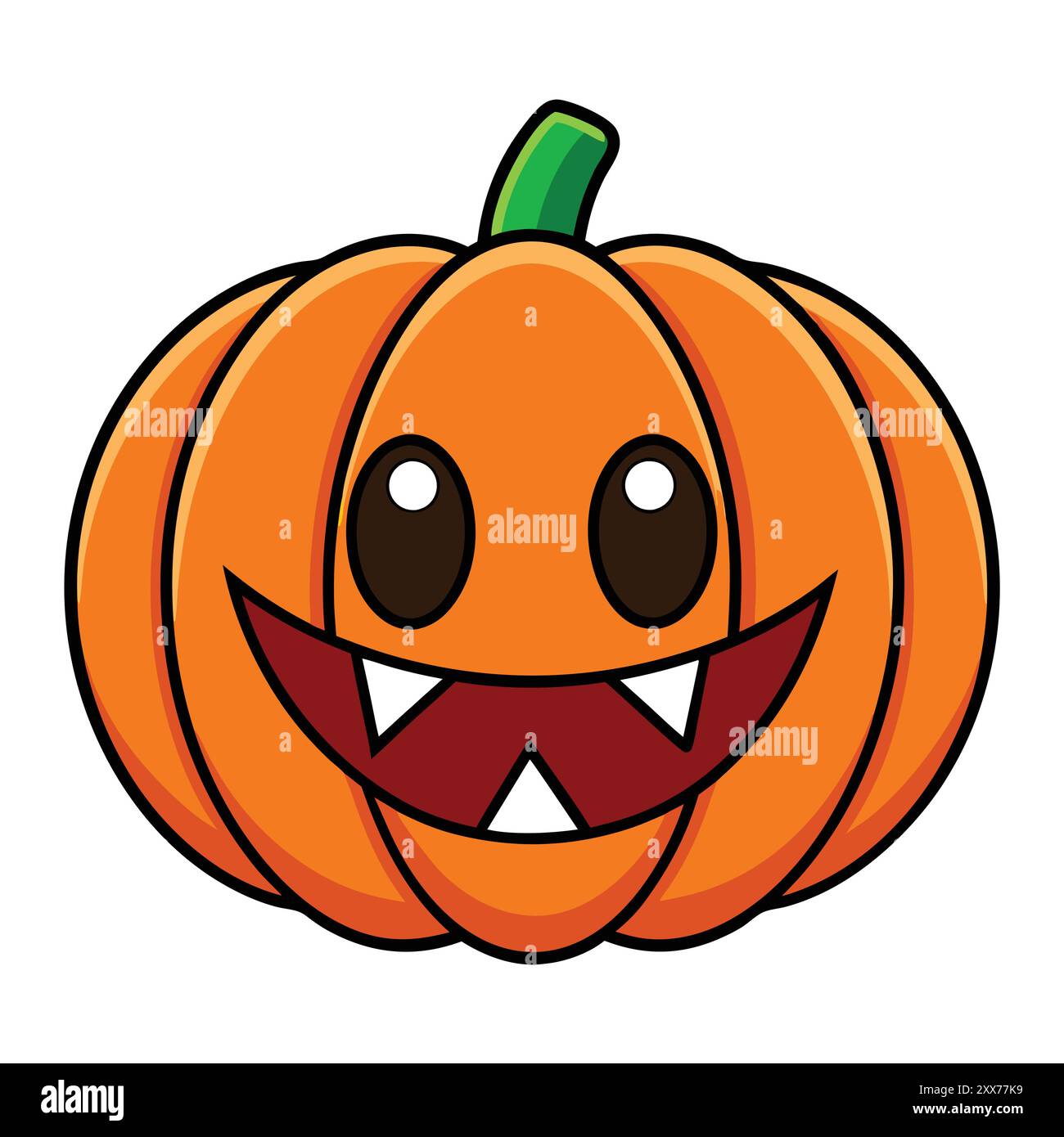 Halloween Pumpkin Vector Illustration - Spooky Jack-O'-Lantern Design Stock Vector