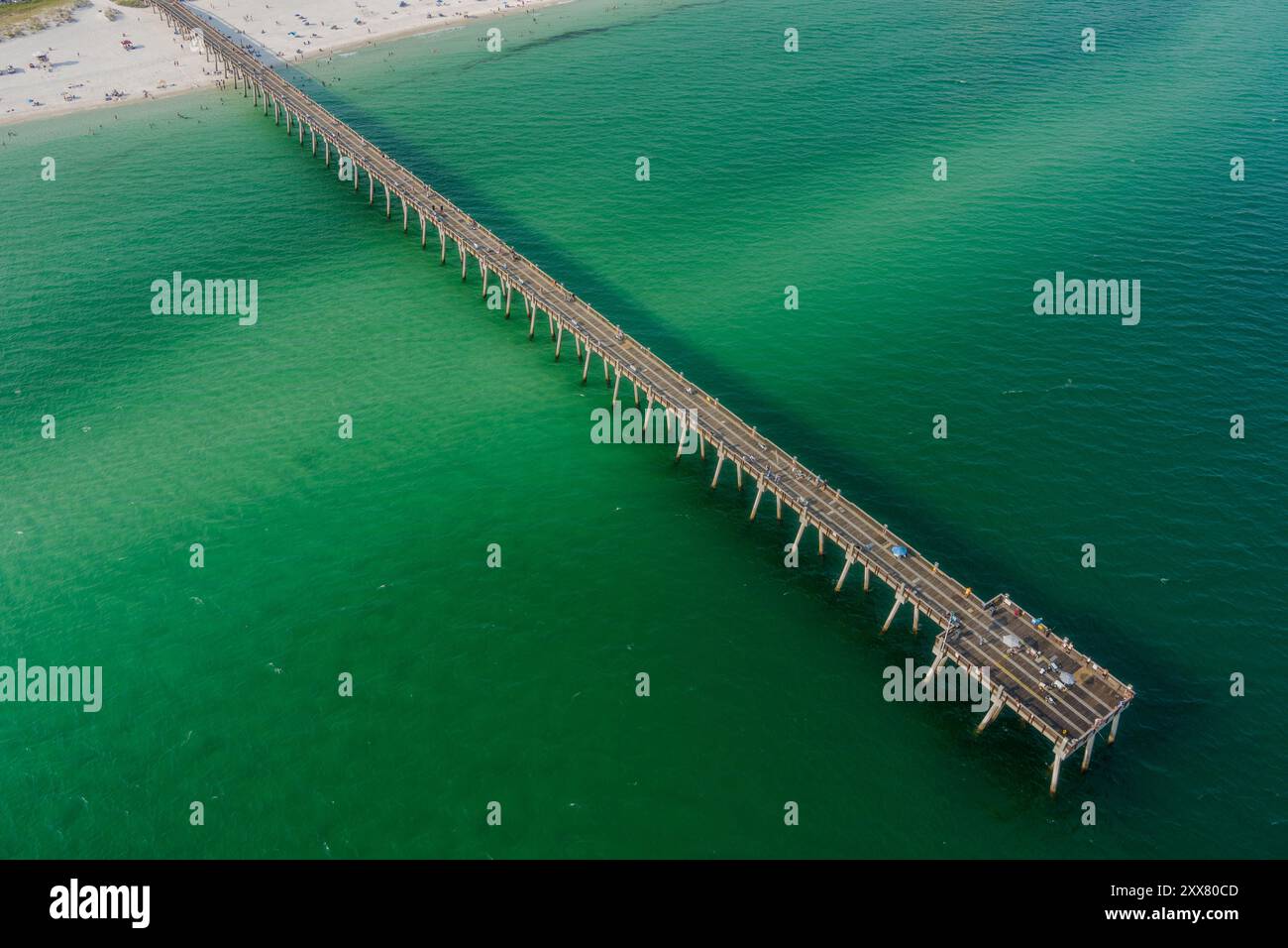 Aerial view of the Pensacola Beach Pier Stock Photo - Alamy