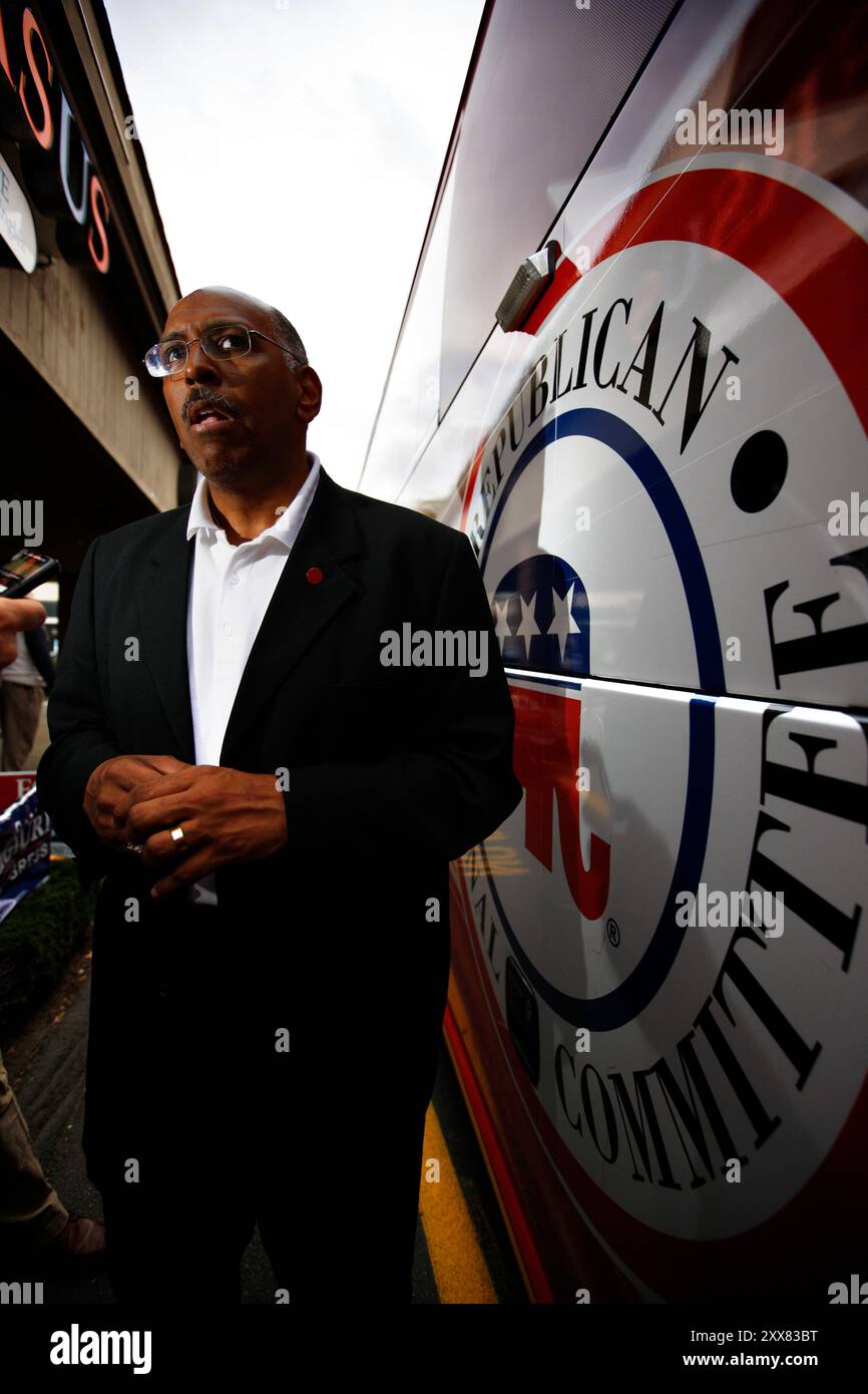 GOP Chairman Michael Steele visit republicans in Danbury, urging them to campaign hard before the November midterm elections. Stock Photo