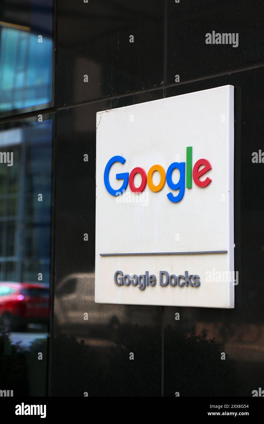 DUBLIN, IRELAND - JULY 7, 2024: Google offices in Southside district in Dublin, Ireland. Dublin is home to Google's European headquarters. Stock Photo