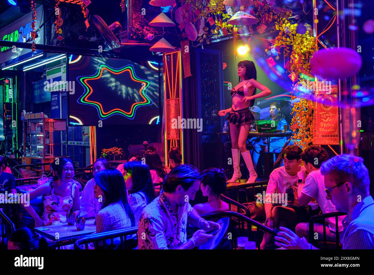 Vietnam, Ho Chi Minh City, Bui Vien street, bars and clubs Stock Photo