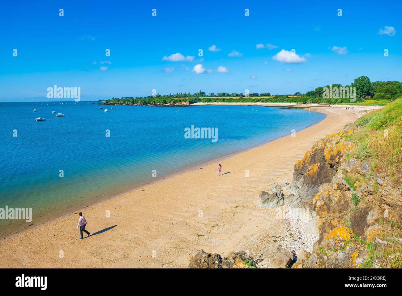 France, Morbihan, Gulf of Morbihan, Ambon, Treherve beach on the GR 34 ...