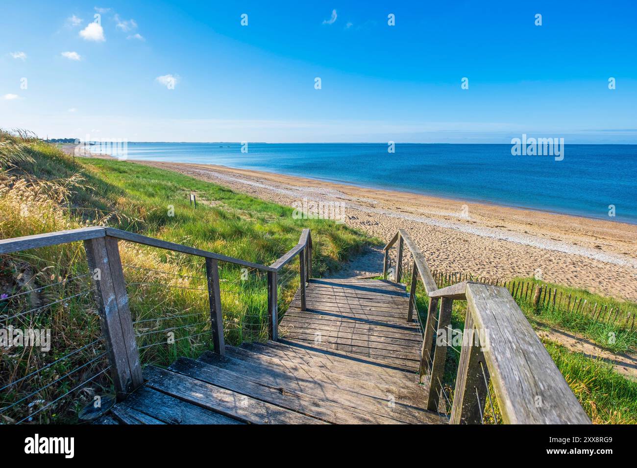 France, Morbihan, Gulf of Morbihan, Damgan, Landrezac beach on the GR ...