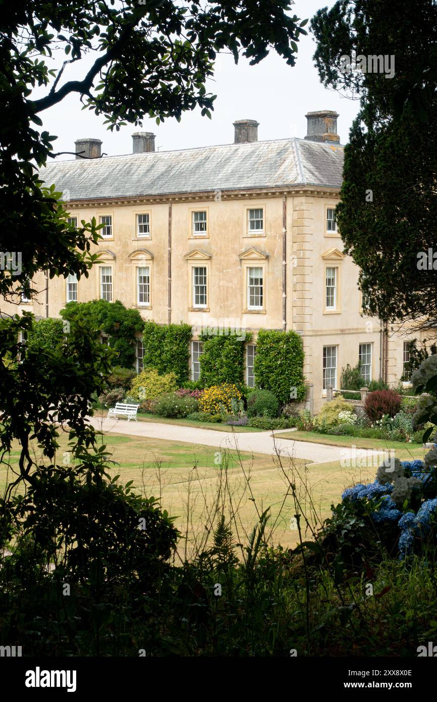 Pencarrow House Estate framed with trees in summer, Bodmin, Cornwall, UK Stock Photo