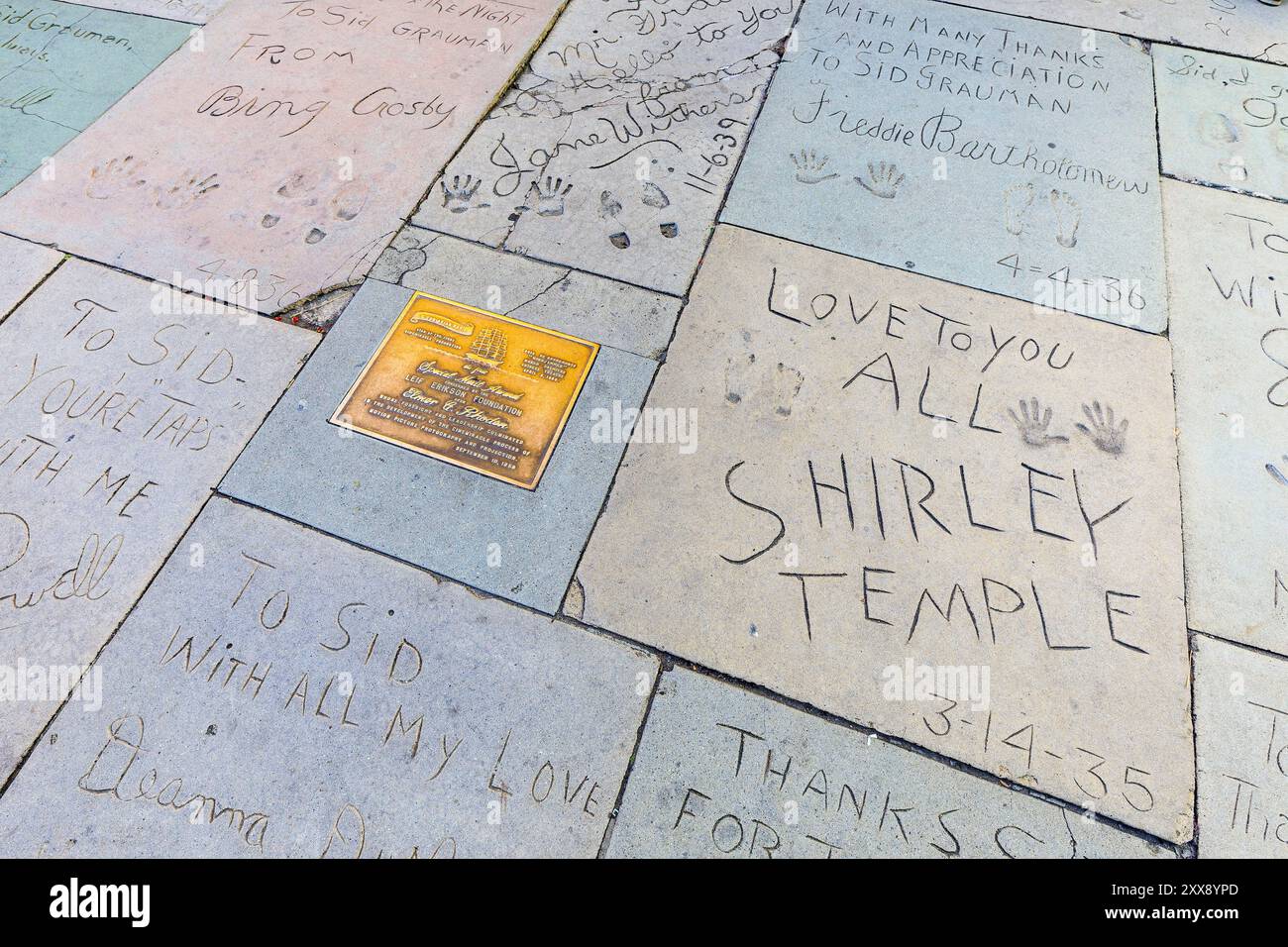 United States, California, Los Angeles, Hollywood, Hollywood Boulevard, Walk of Fame, handprints Stock Photo