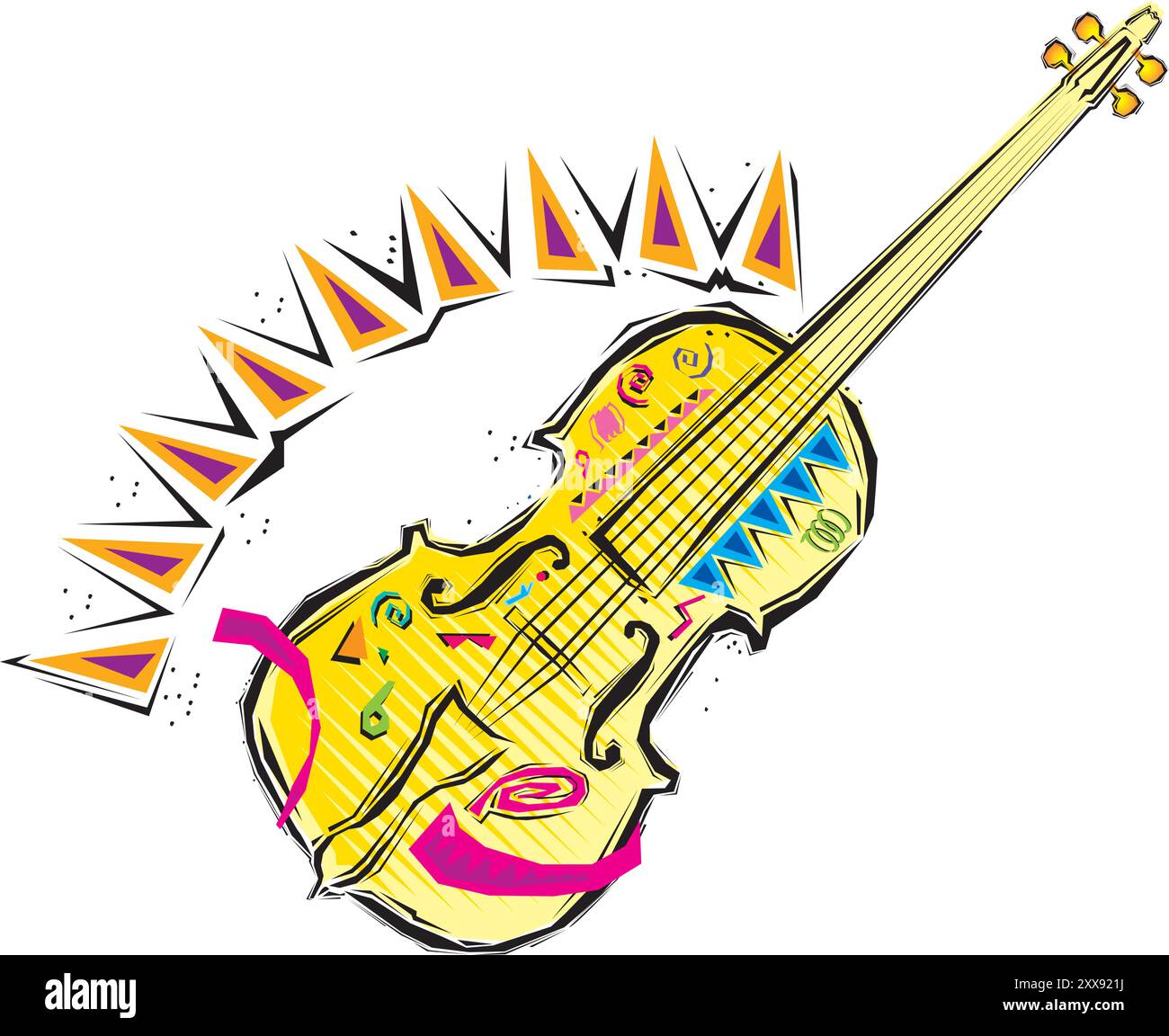 Flat colorful guitar vihuela on white background design vector