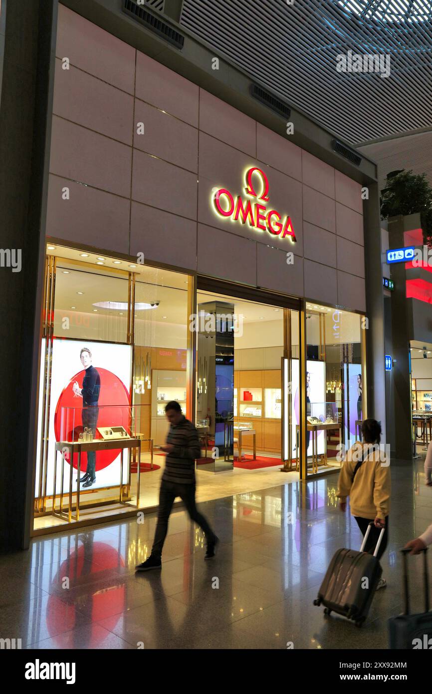 ISTANBUL TURKEY APRIL 11 2023 Omega Watches Duty Free Shop At istanbul-turkey-april-11-2023-omega-watches-duty-free-shop-at