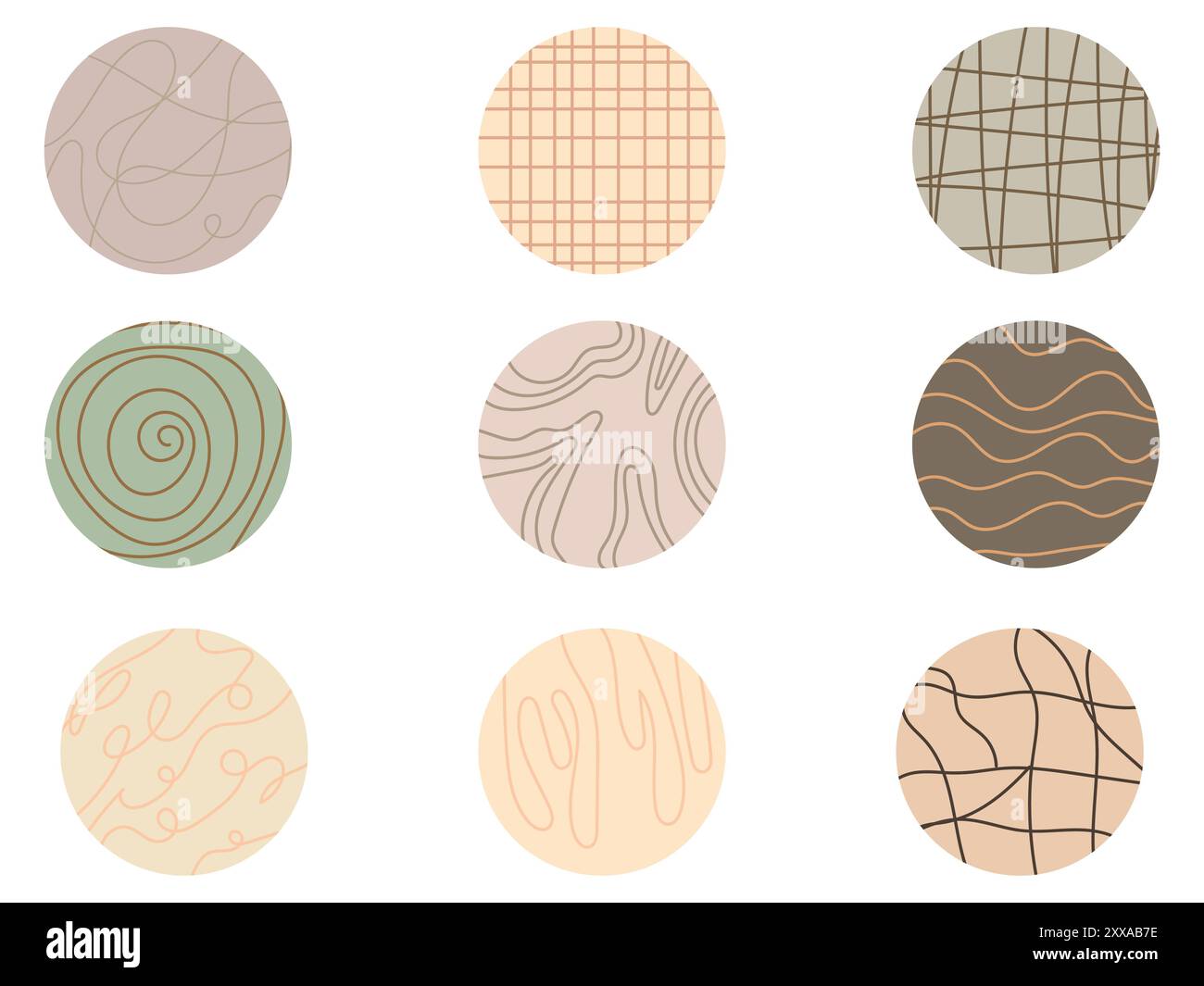 story highlight emblem beige pastel colors circle shape hand draw ...