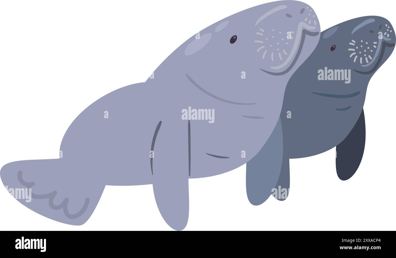 cute cartoon family manatee Stock Vector Image & Art - Alamy